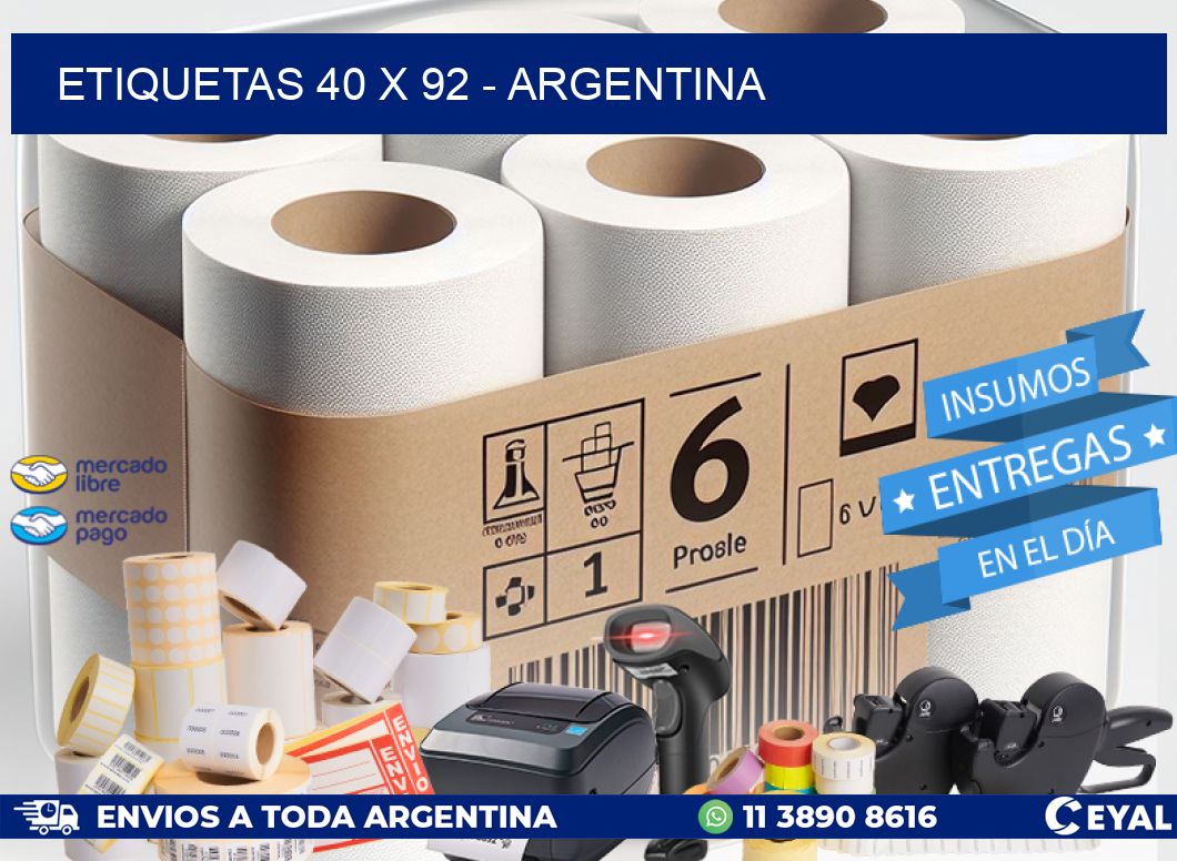 ETIQUETAS 40 x 92 - ARGENTINA