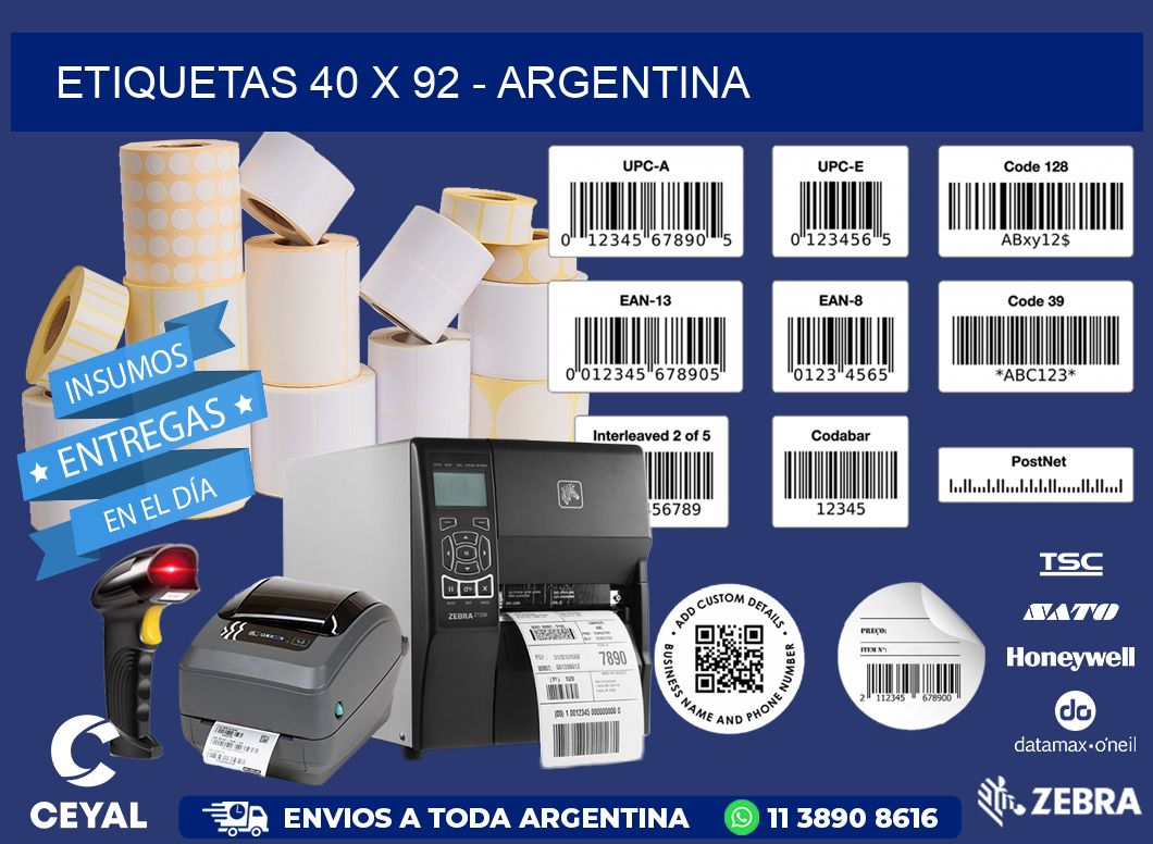 ETIQUETAS 40 x 92 - ARGENTINA