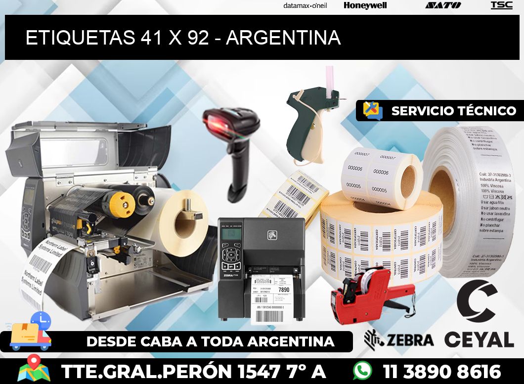 ETIQUETAS 41 x 92 - ARGENTINA