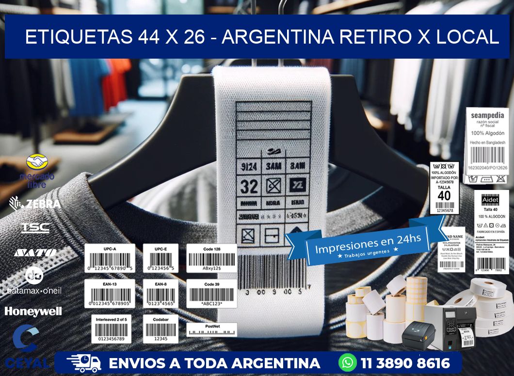 ETIQUETAS 44 x 26 - ARGENTINA RETIRO X LOCAL