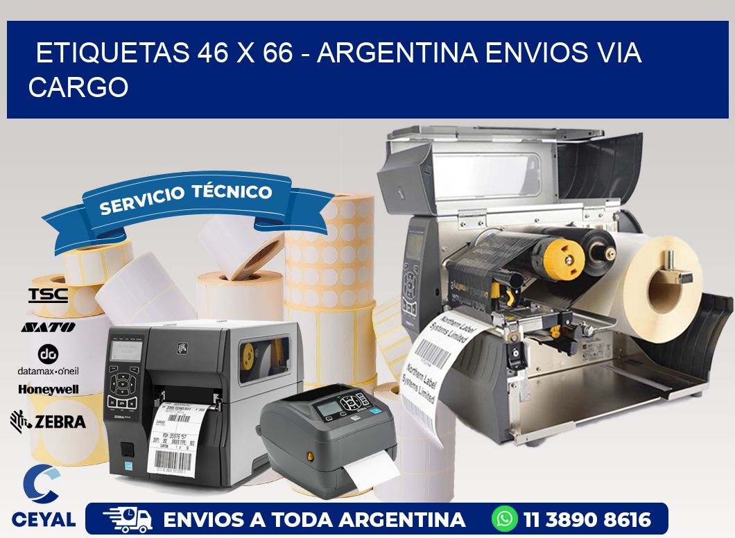 ETIQUETAS 46 x 66 - ARGENTINA ENVIOS VIA CARGO