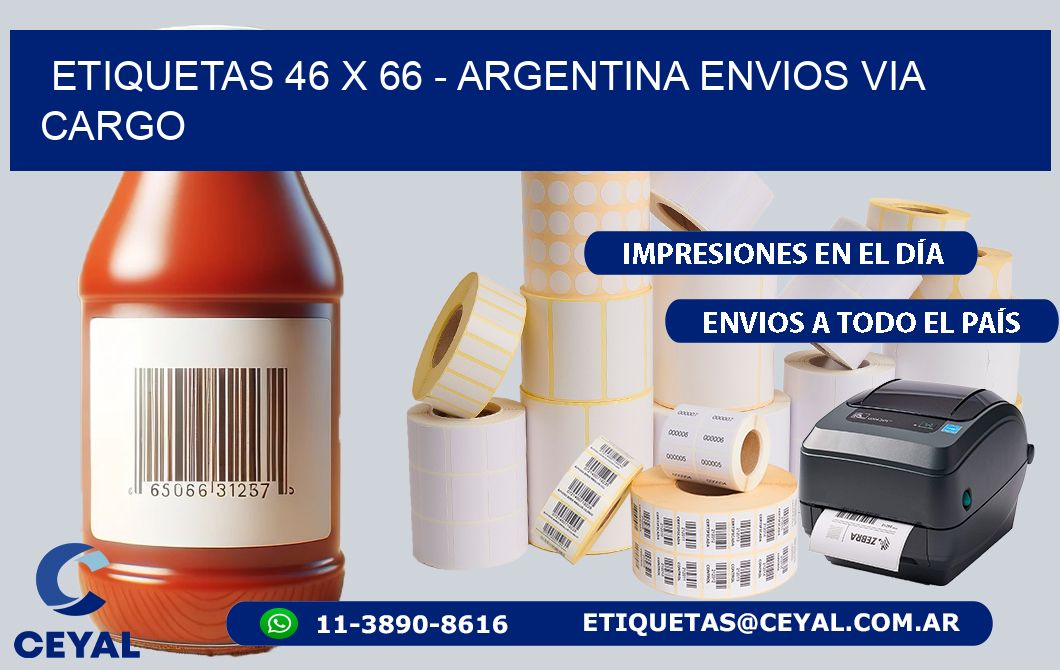 ETIQUETAS 46 x 66 - ARGENTINA ENVIOS VIA CARGO