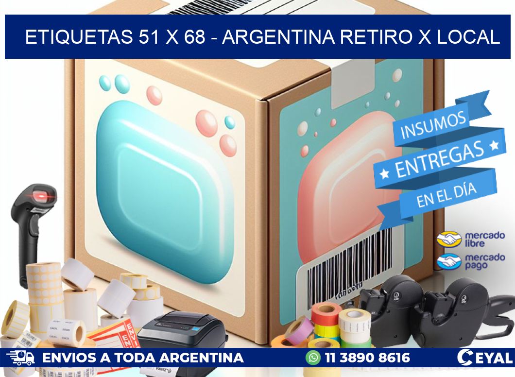 ETIQUETAS 51 x 68 - ARGENTINA RETIRO X LOCAL