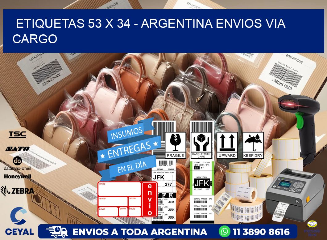 ETIQUETAS 53 x 34 - ARGENTINA ENVIOS VIA CARGO