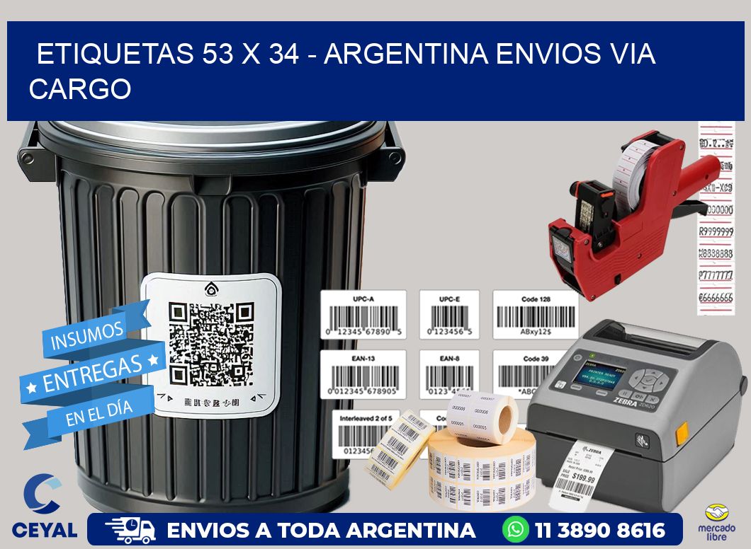 ETIQUETAS 53 x 34 – ARGENTINA ENVIOS VIA CARGO