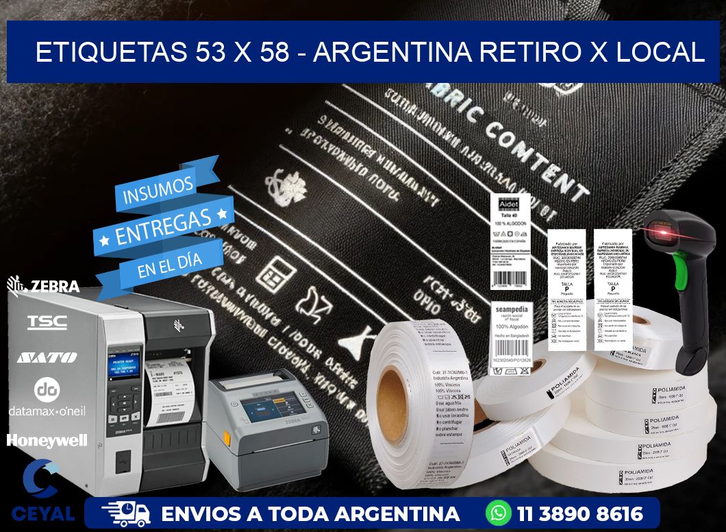 ETIQUETAS 53 x 58 - ARGENTINA RETIRO X LOCAL