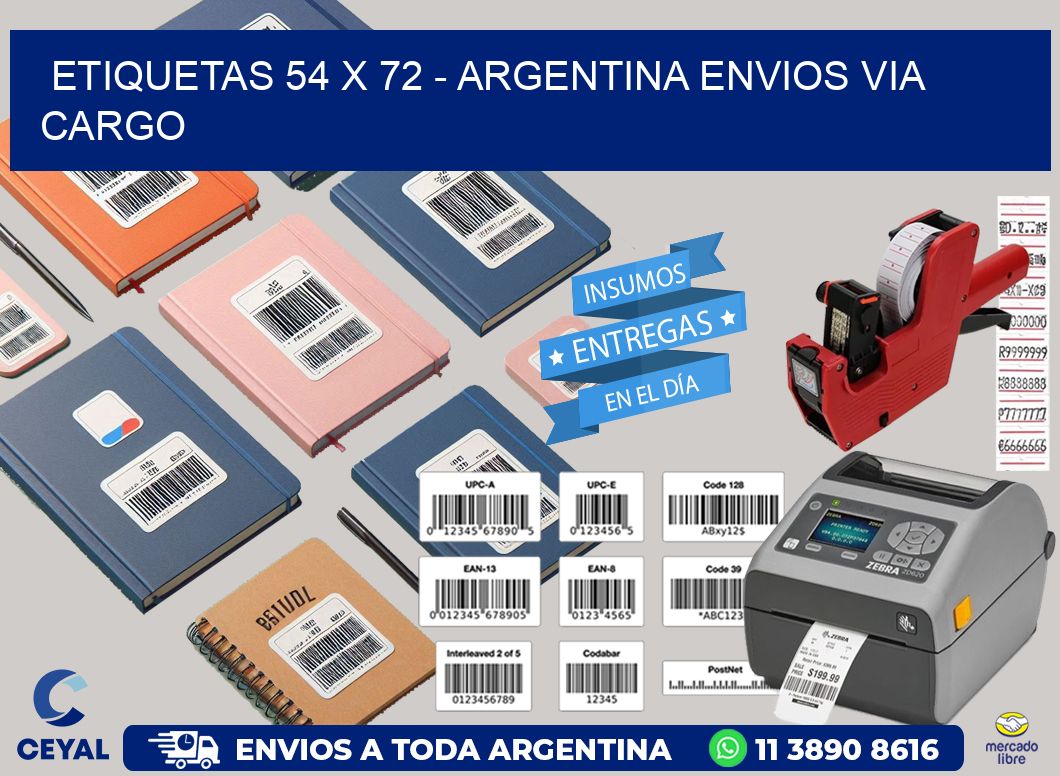 ETIQUETAS 54 x 72 - ARGENTINA ENVIOS VIA CARGO