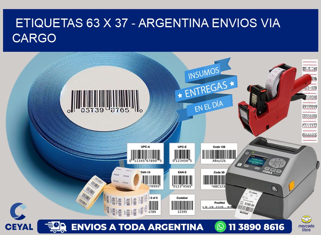 ETIQUETAS 63 x 37 - ARGENTINA ENVIOS VIA CARGO