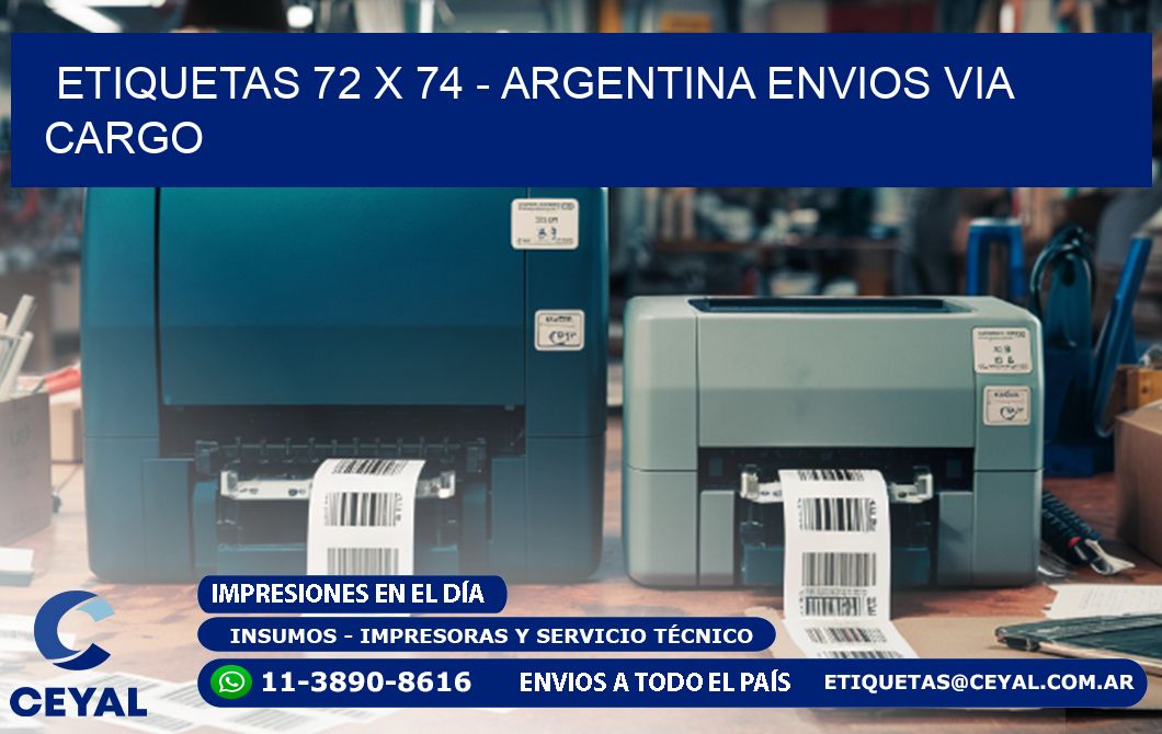 ETIQUETAS 72 x 74 - ARGENTINA ENVIOS VIA CARGO