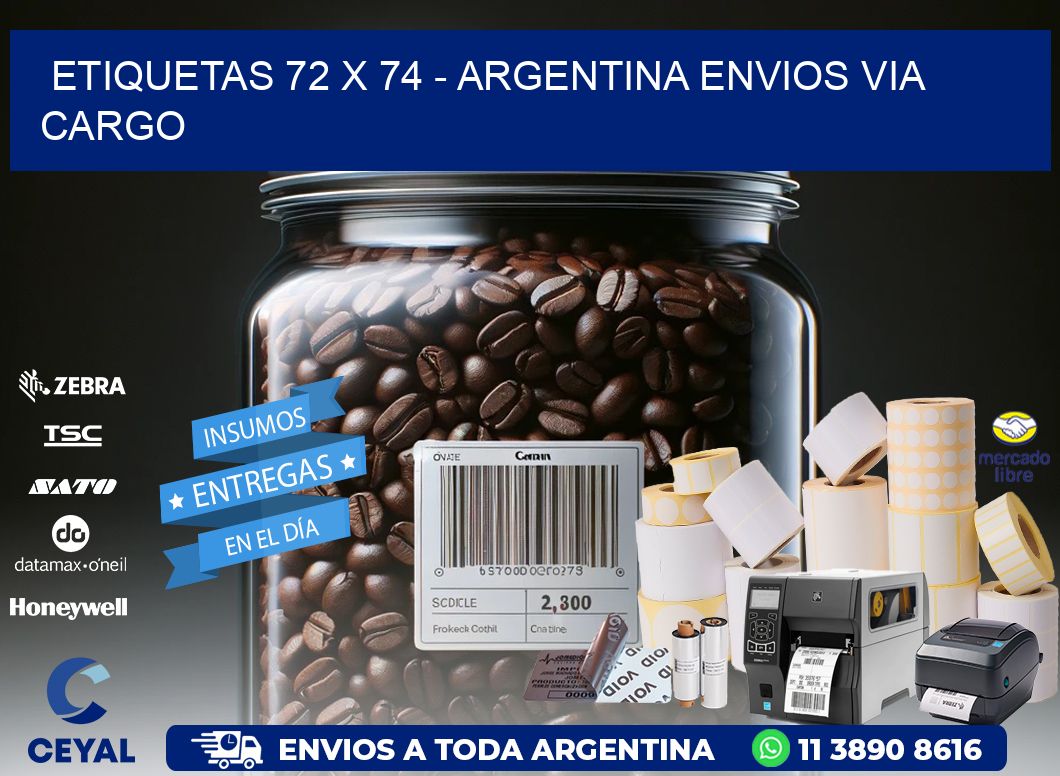 ETIQUETAS 72 x 74 - ARGENTINA ENVIOS VIA CARGO