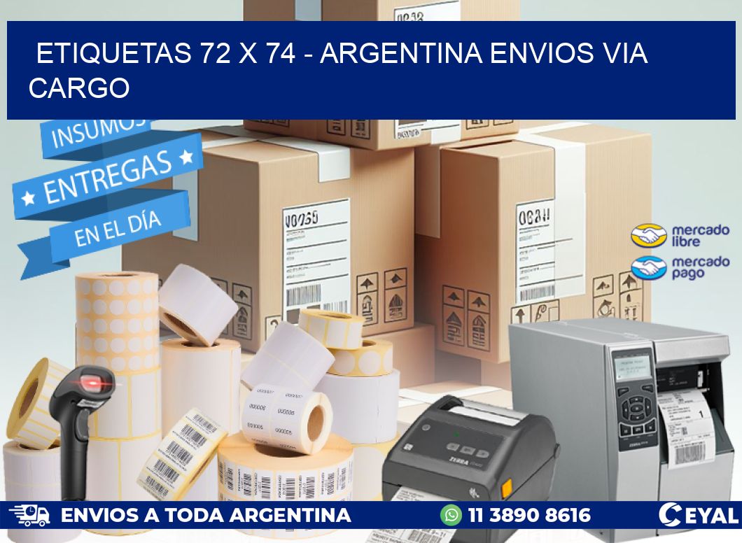 ETIQUETAS 72 x 74 - ARGENTINA ENVIOS VIA CARGO