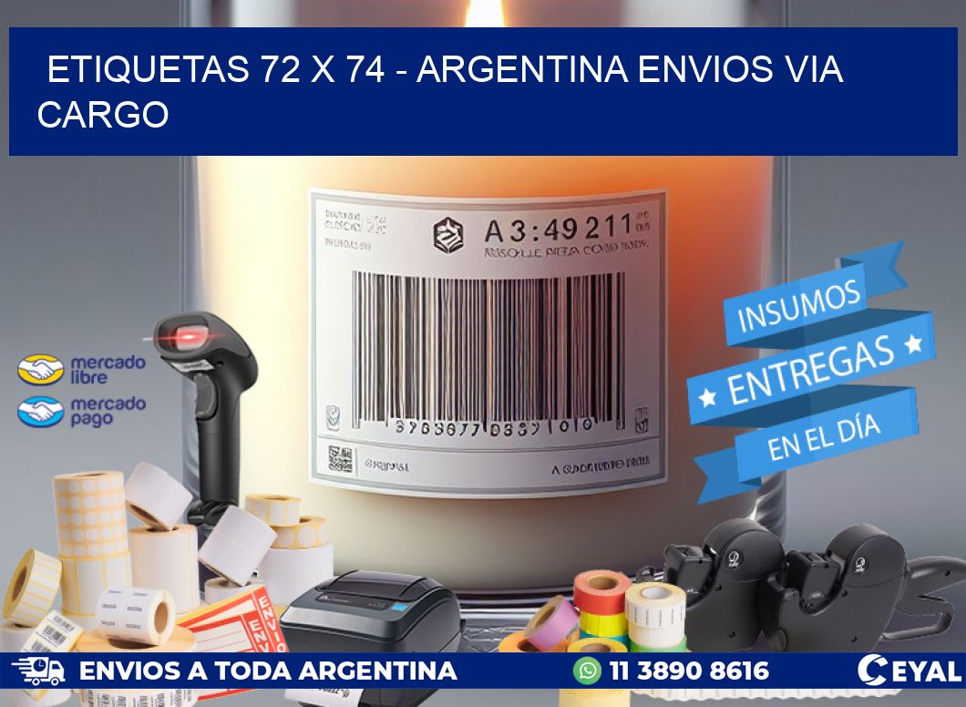 ETIQUETAS 72 x 74 - ARGENTINA ENVIOS VIA CARGO