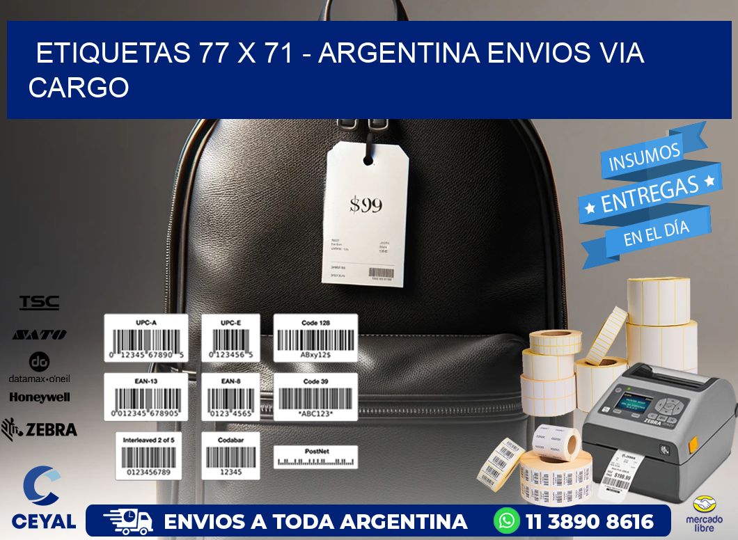 ETIQUETAS 77 x 71 - ARGENTINA ENVIOS VIA CARGO