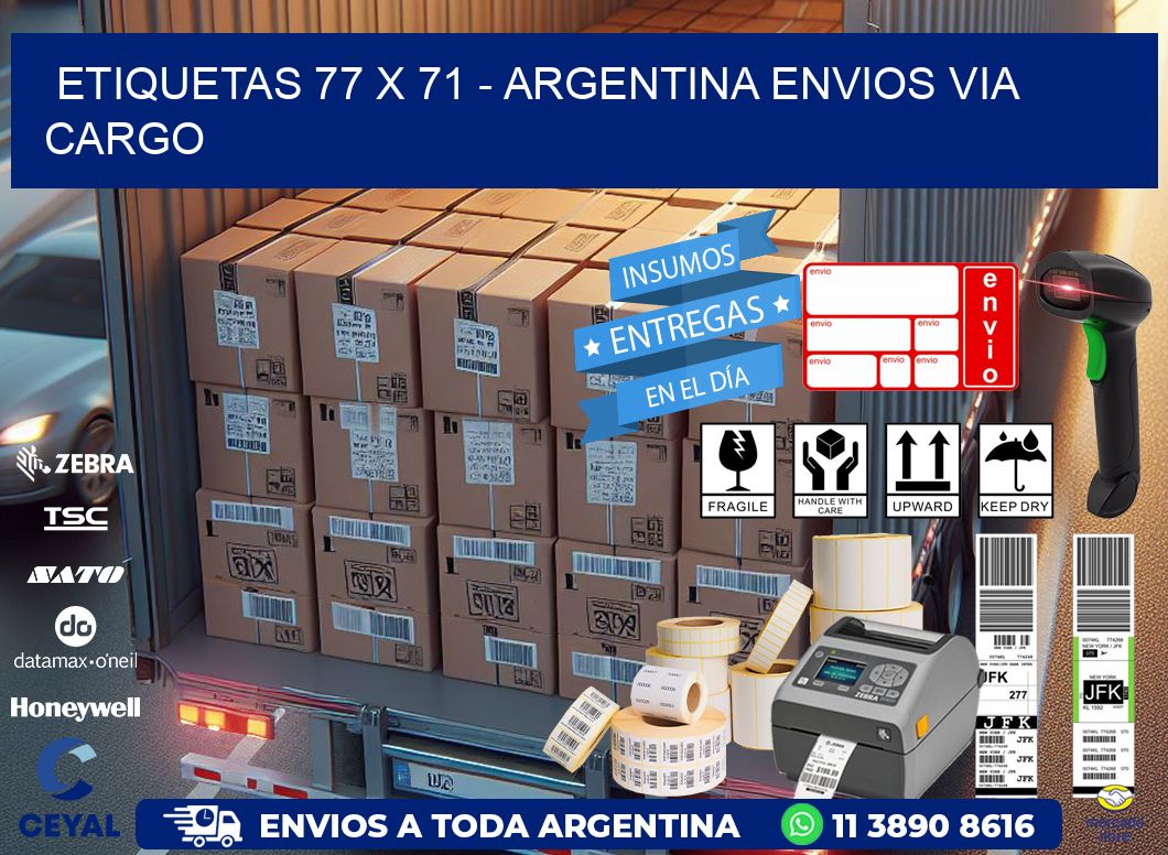 ETIQUETAS 77 x 71 - ARGENTINA ENVIOS VIA CARGO