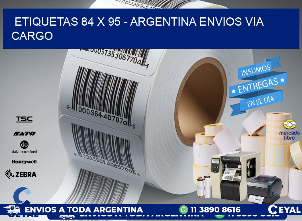 ETIQUETAS 84 x 95 - ARGENTINA ENVIOS VIA CARGO