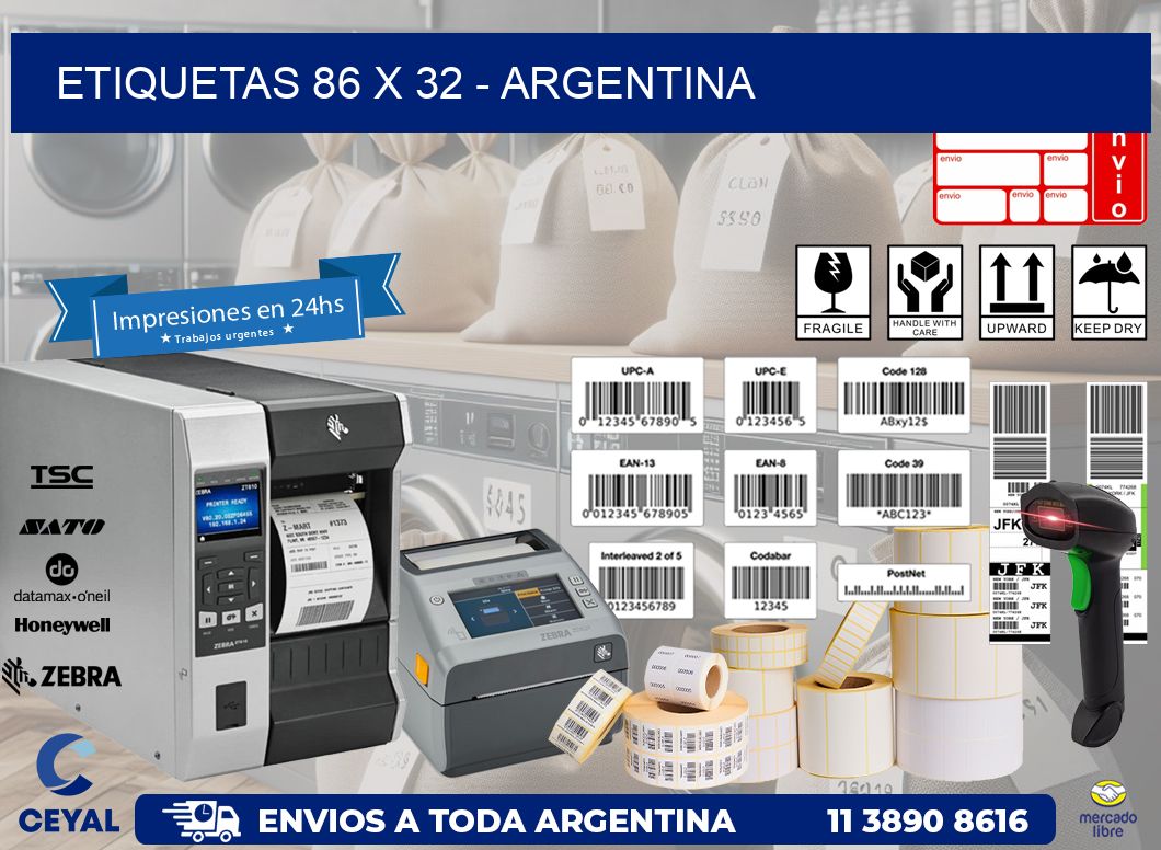 ETIQUETAS 86 x 32 - ARGENTINA