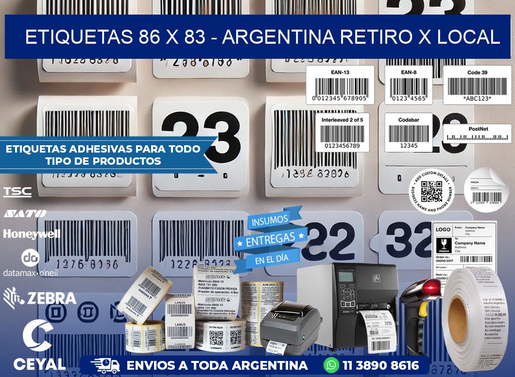 ETIQUETAS 86 x 83 – ARGENTINA RETIRO X LOCAL