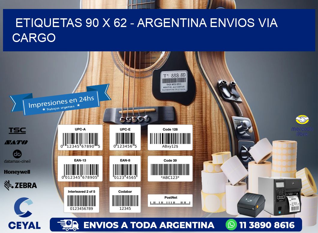 ETIQUETAS 90 x 62 - ARGENTINA ENVIOS VIA CARGO