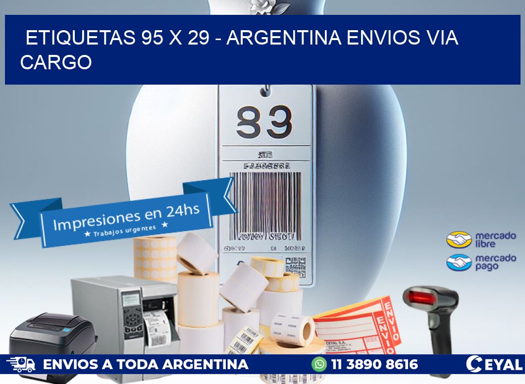 ETIQUETAS 95 x 29 - ARGENTINA ENVIOS VIA CARGO