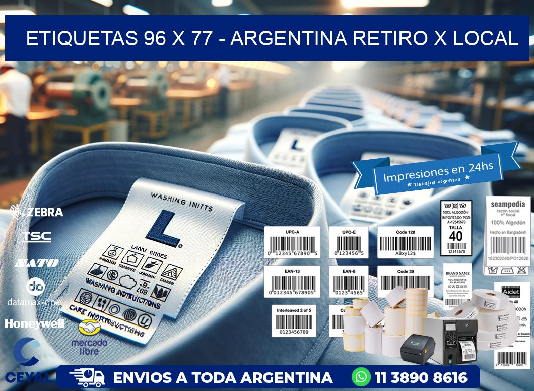 ETIQUETAS 96 x 77 - ARGENTINA RETIRO X LOCAL