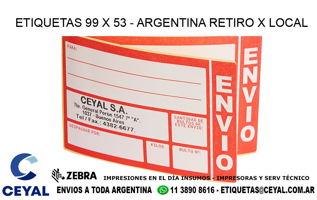 ETIQUETAS 99 x 53 - ARGENTINA RETIRO X LOCAL