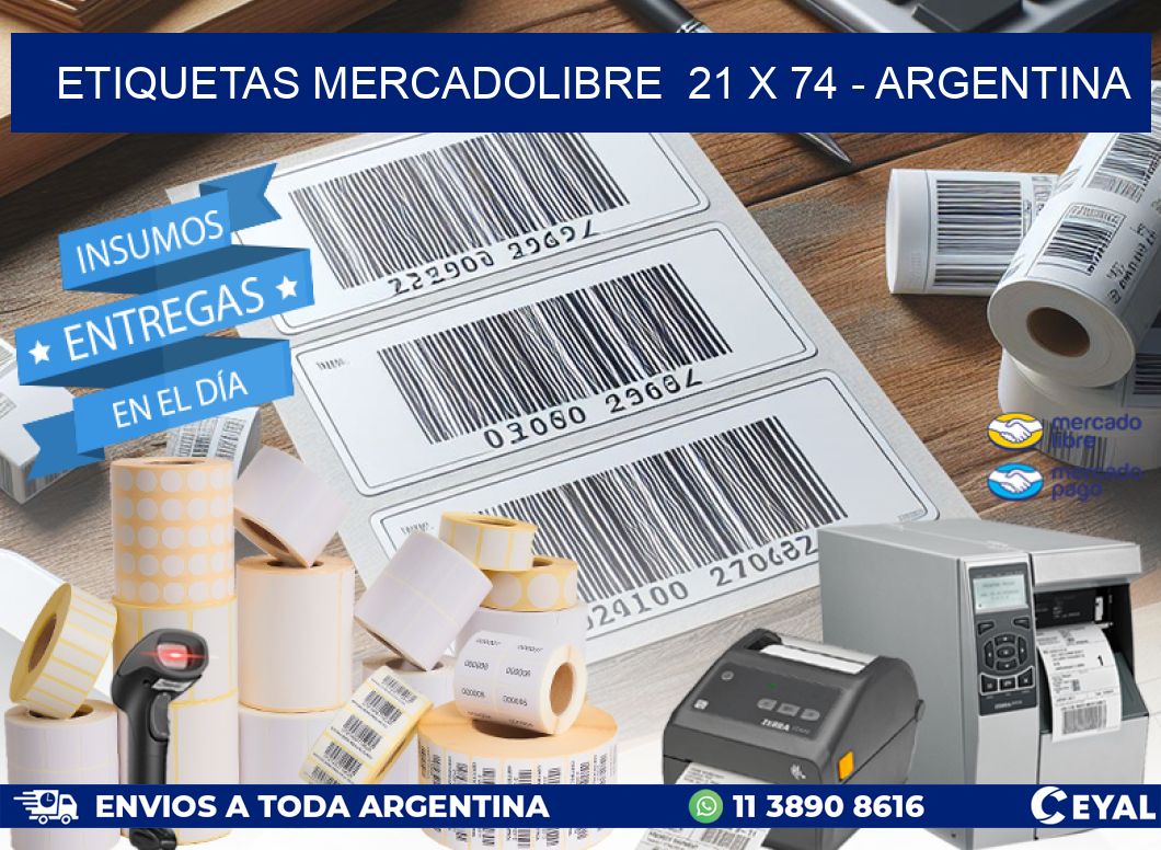 ETIQUETAS MERCADOLIBRE  21 x 74 - ARGENTINA