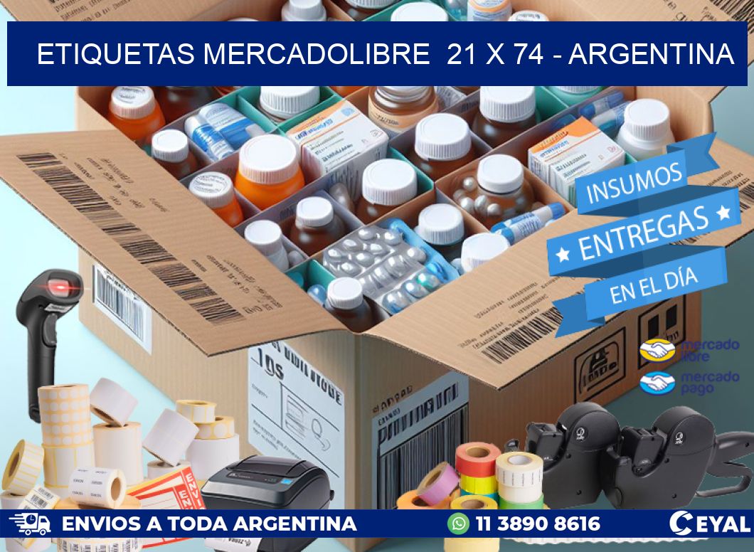 ETIQUETAS MERCADOLIBRE  21 x 74 - ARGENTINA