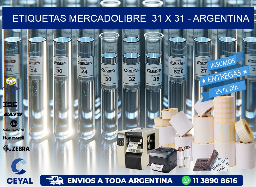 ETIQUETAS MERCADOLIBRE  31 x 31 – ARGENTINA