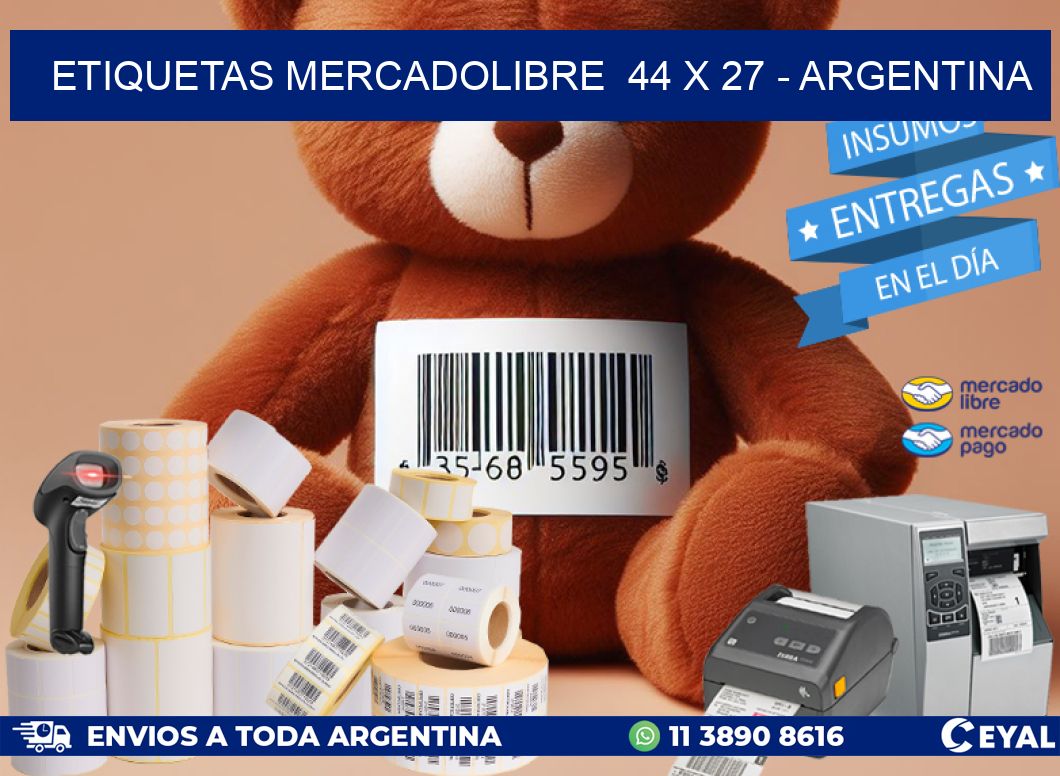 ETIQUETAS MERCADOLIBRE  44 x 27 - ARGENTINA