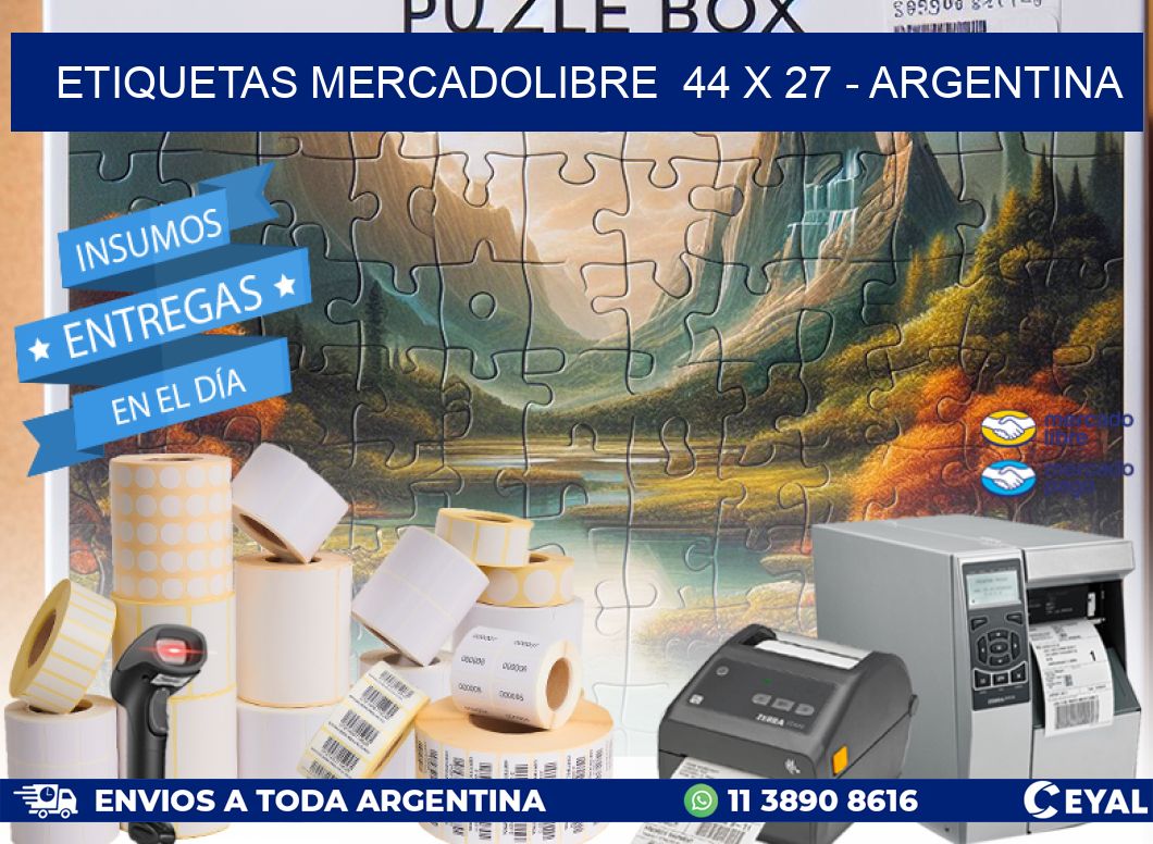 ETIQUETAS MERCADOLIBRE  44 x 27 - ARGENTINA