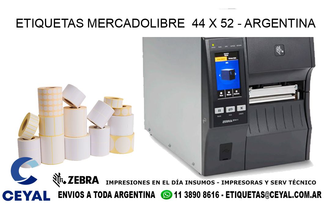 ETIQUETAS MERCADOLIBRE  44 x 52 - ARGENTINA