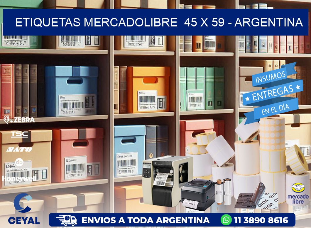 ETIQUETAS MERCADOLIBRE  45 x 59 - ARGENTINA