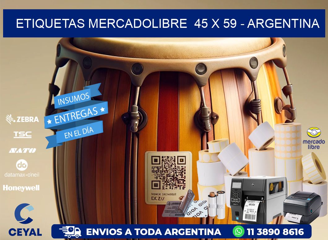 ETIQUETAS MERCADOLIBRE  45 x 59 - ARGENTINA