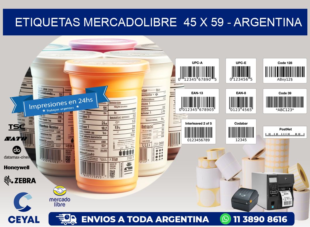 ETIQUETAS MERCADOLIBRE  45 x 59 - ARGENTINA