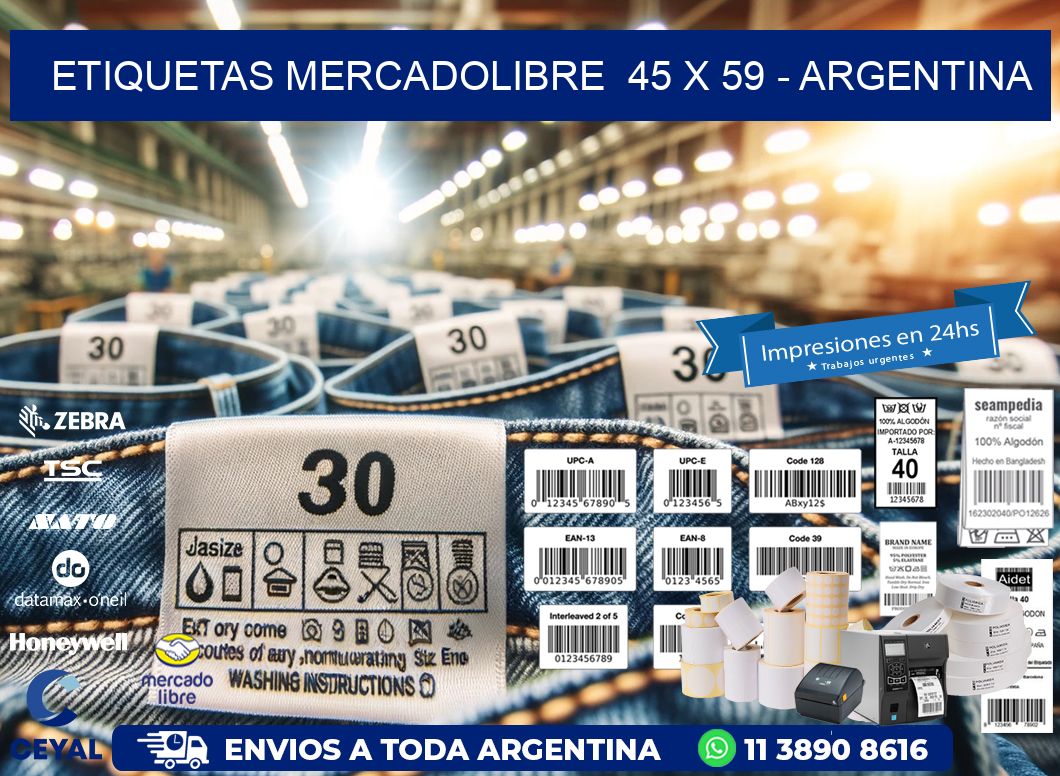 ETIQUETAS MERCADOLIBRE  45 x 59 - ARGENTINA