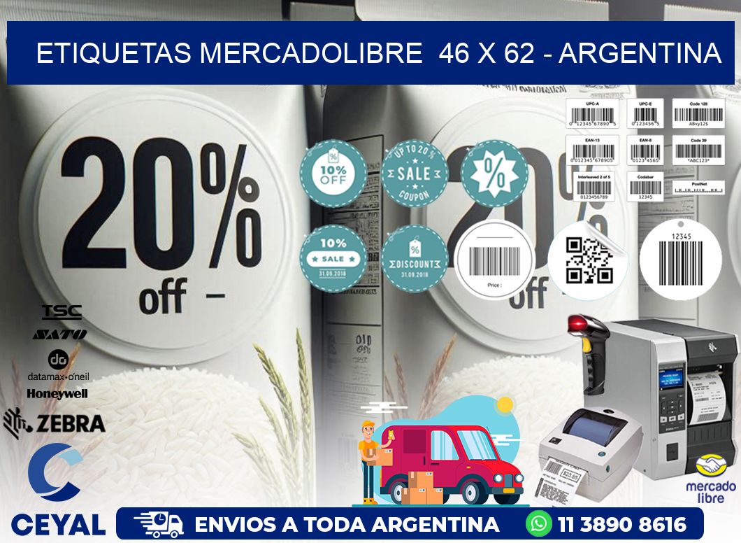 ETIQUETAS MERCADOLIBRE  46 x 62 - ARGENTINA