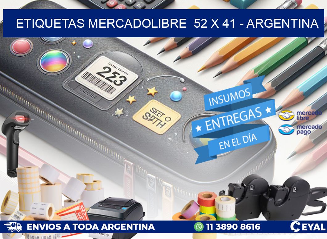 ETIQUETAS MERCADOLIBRE  52 x 41 - ARGENTINA