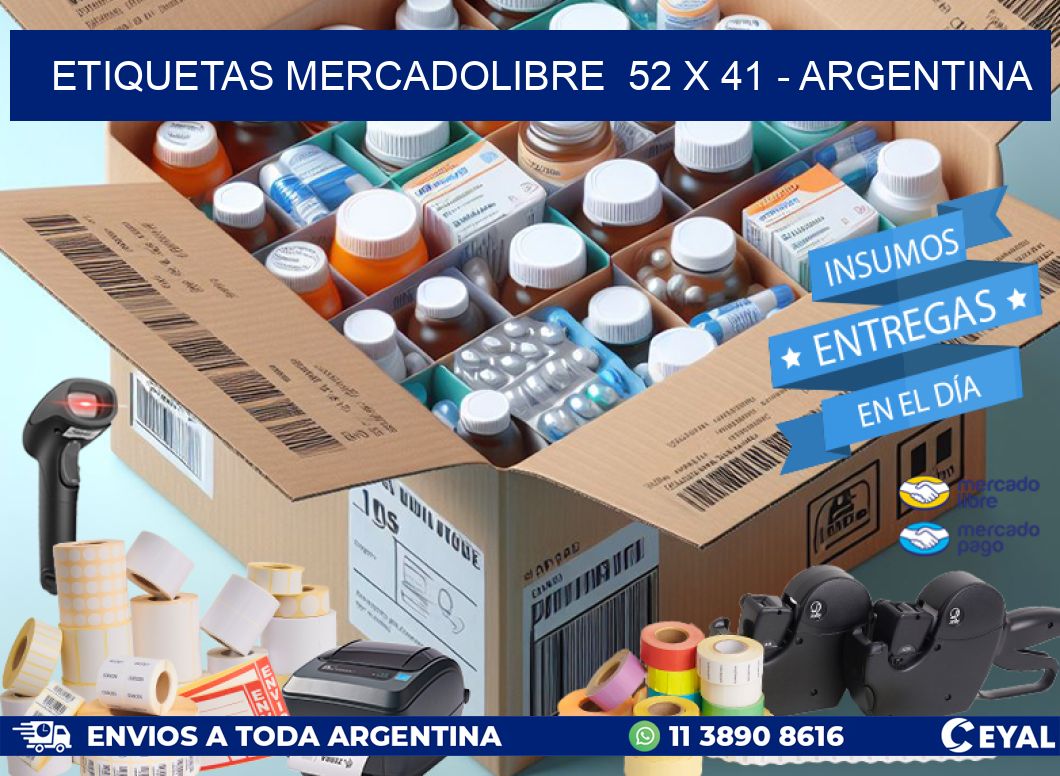 ETIQUETAS MERCADOLIBRE  52 x 41 - ARGENTINA