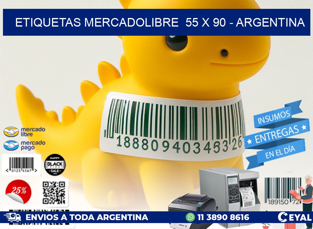 ETIQUETAS MERCADOLIBRE  55 x 90 - ARGENTINA