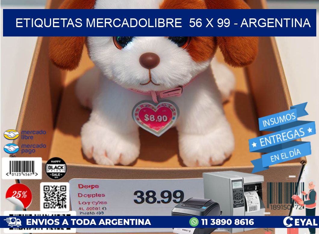 ETIQUETAS MERCADOLIBRE  56 x 99 - ARGENTINA