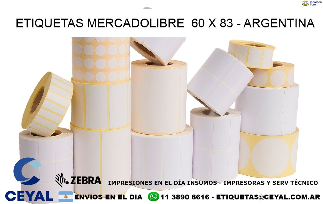 ETIQUETAS MERCADOLIBRE  60 x 83 – ARGENTINA