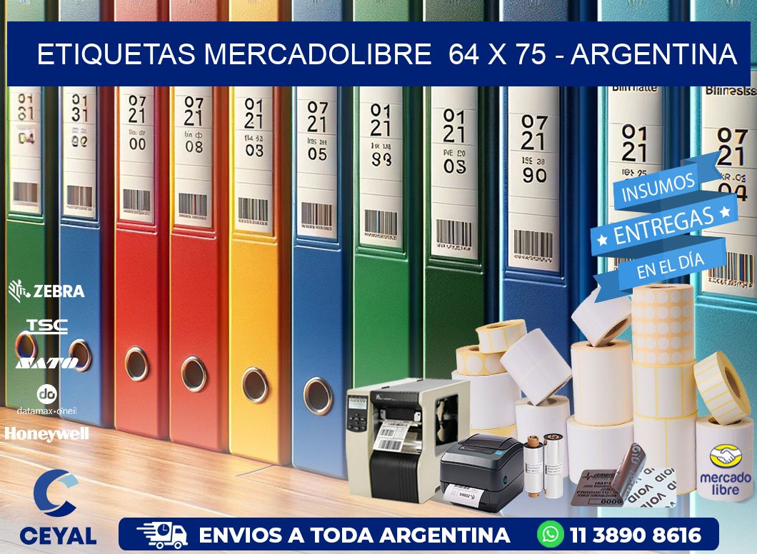 ETIQUETAS MERCADOLIBRE  64 x 75 - ARGENTINA