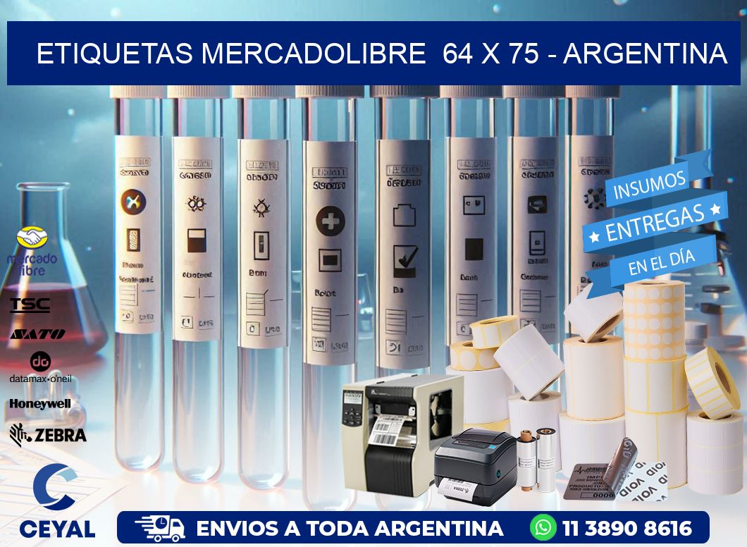 ETIQUETAS MERCADOLIBRE  64 x 75 – ARGENTINA