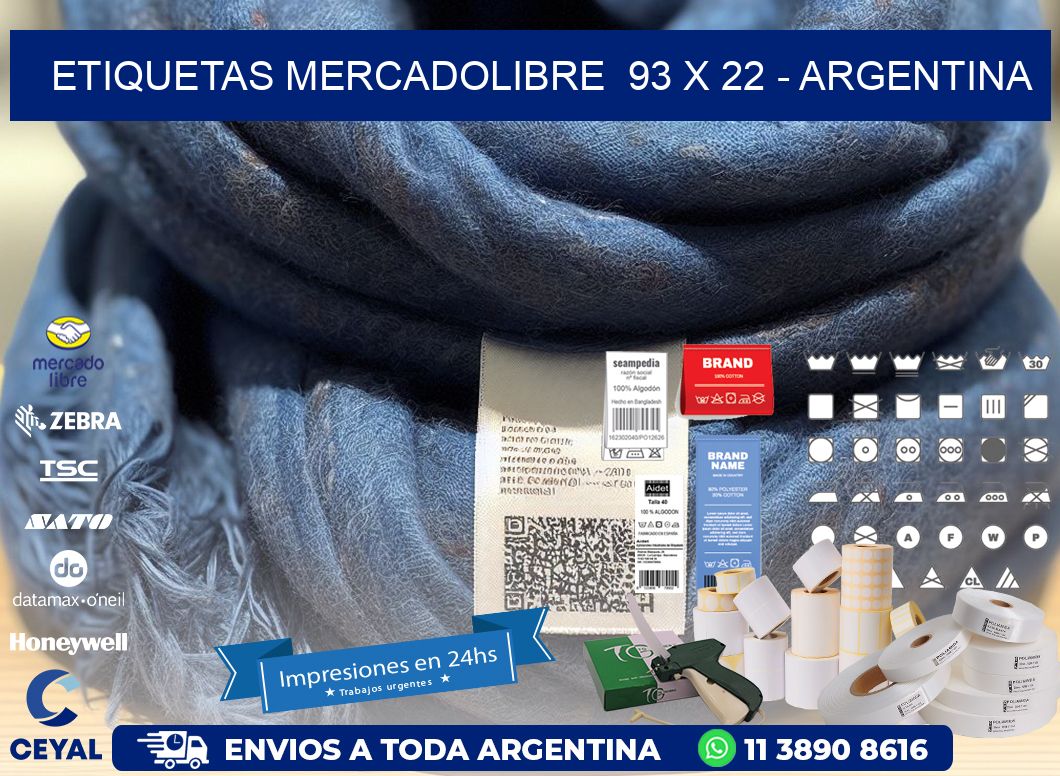 ETIQUETAS MERCADOLIBRE  93 x 22 - ARGENTINA