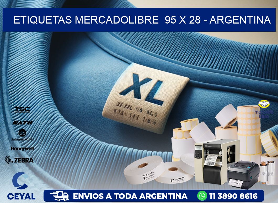 ETIQUETAS MERCADOLIBRE  95 x 28 - ARGENTINA