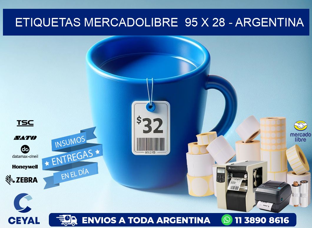 ETIQUETAS MERCADOLIBRE  95 x 28 - ARGENTINA