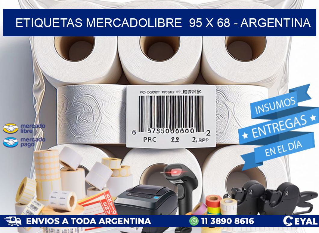 ETIQUETAS MERCADOLIBRE  95 x 68 - ARGENTINA