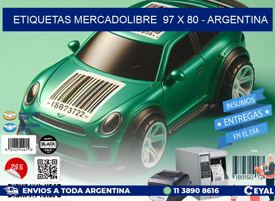 ETIQUETAS MERCADOLIBRE  97 x 80 - ARGENTINA