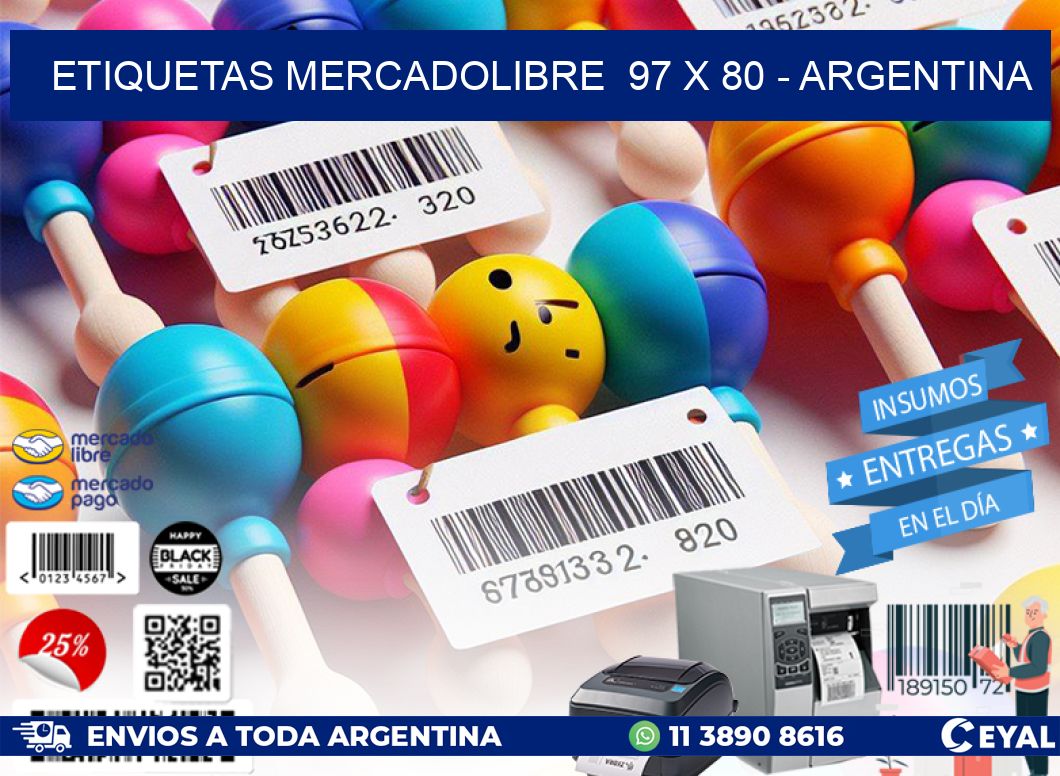 ETIQUETAS MERCADOLIBRE  97 x 80 - ARGENTINA