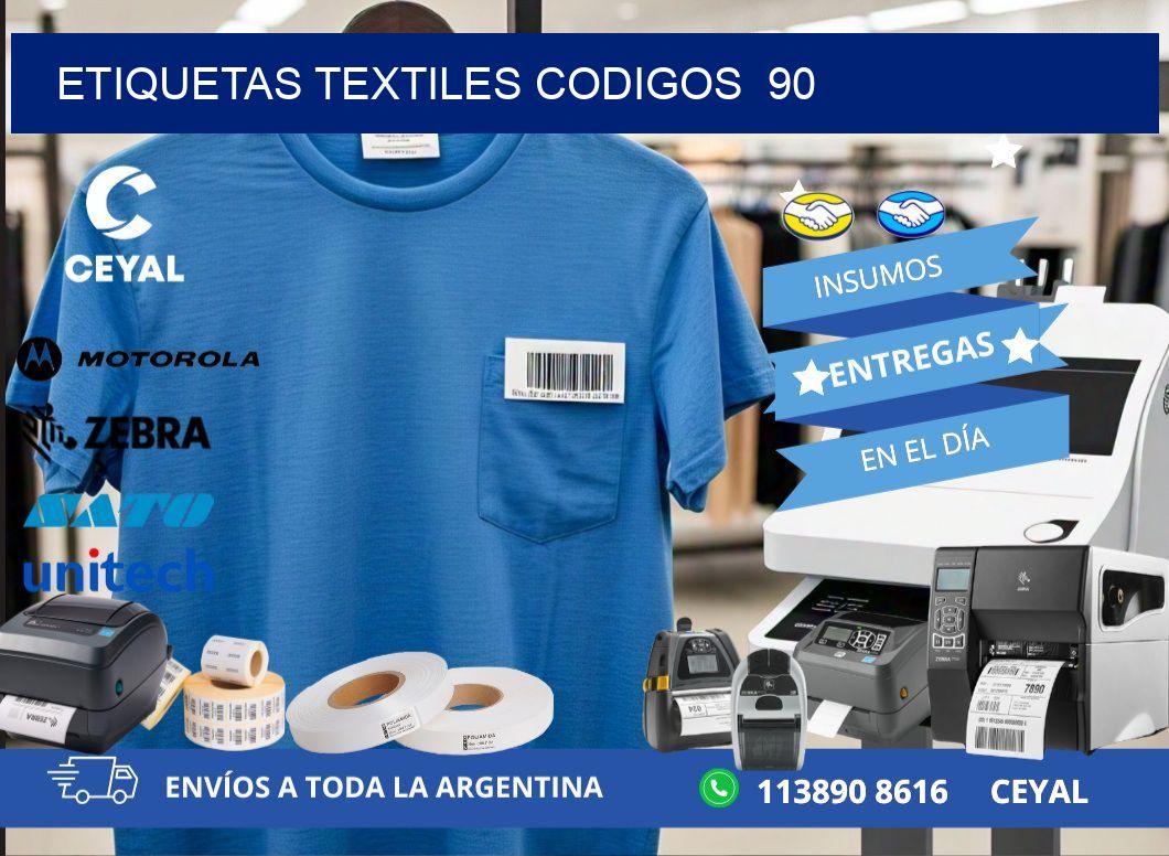 ETIQUETAS TEXTILES CODIGOS  90